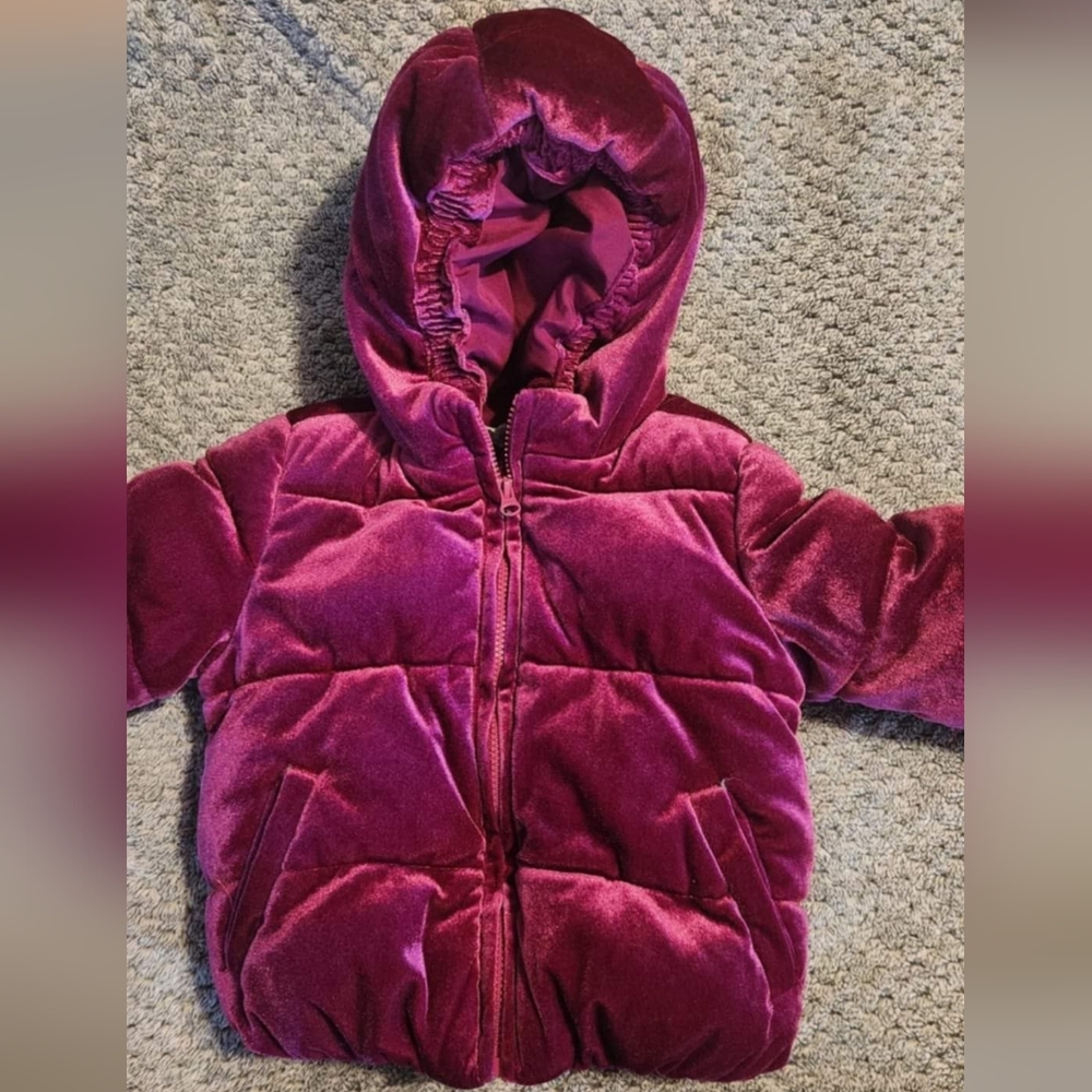 Velvet puffer coat